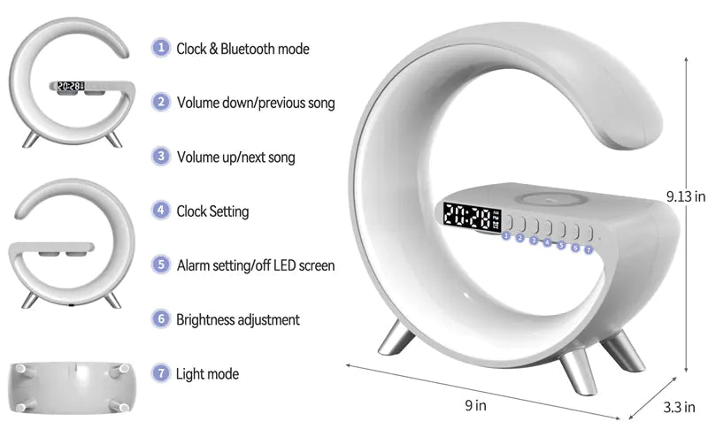 Bluetooth Speaker Wireless Charger Lamp  My Store   
