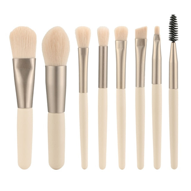 8Pcs Makeup Brushes Set  My Store Beige 8pcs Brushes 