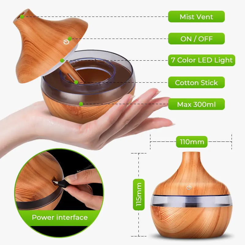 LED Wood Grain Humidifier  My Store   