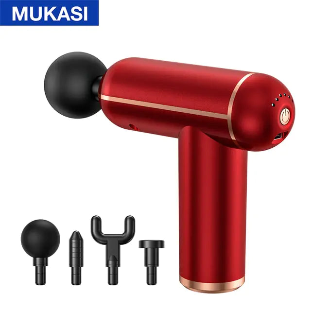 MUKASI Massage Gun Portable Percussion Pistol Massager  My Store Red Button Type C Charge 