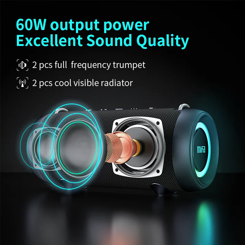 mifa A90 Bluetooth Speaker 60W Output Power Bluetooth Speaker with Class D Amplifier Excellent Bass Performace camping speaker  My Store   