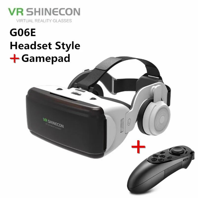 Original Virtual Reality VR Glasses Box 3D Stereo Google Cardboard VR Headset Helmet for IOS Android Smartphone,Wireless Rocker  My Store G06E add gamepad CHINA 