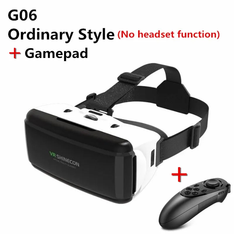 Original Virtual Reality VR Glasses Box 3D Stereo Google Cardboard VR Headset Helmet for IOS Android Smartphone,Wireless Rocker  My Store G06 add gamepad CHINA 