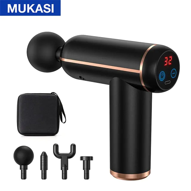 MUKASI Massage Gun Portable Percussion Pistol Massager  My Store Black LCD With Bag Type C Charge 