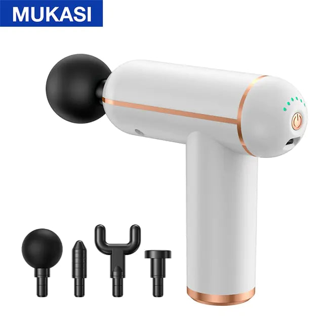 MUKASI Massage Gun Portable Percussion Pistol Massager  My Store White Button Type C Charge 