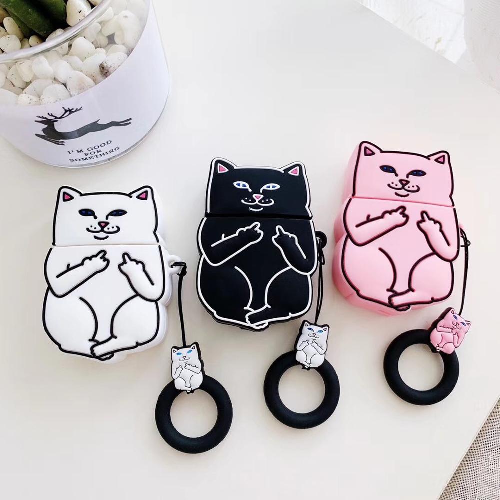 Cartoon Cat AirPods Case  My Store   