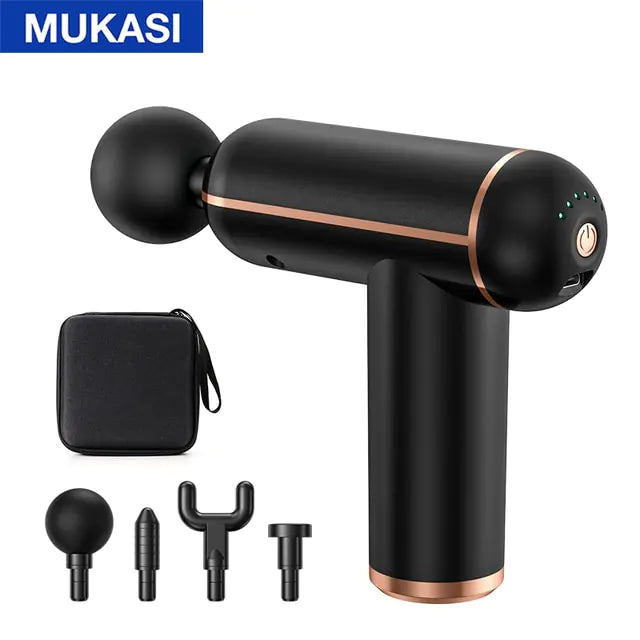 MUKASI Massage Gun Portable Percussion Pistol Massager  My Store BlackButton With Bag Type C Charge 