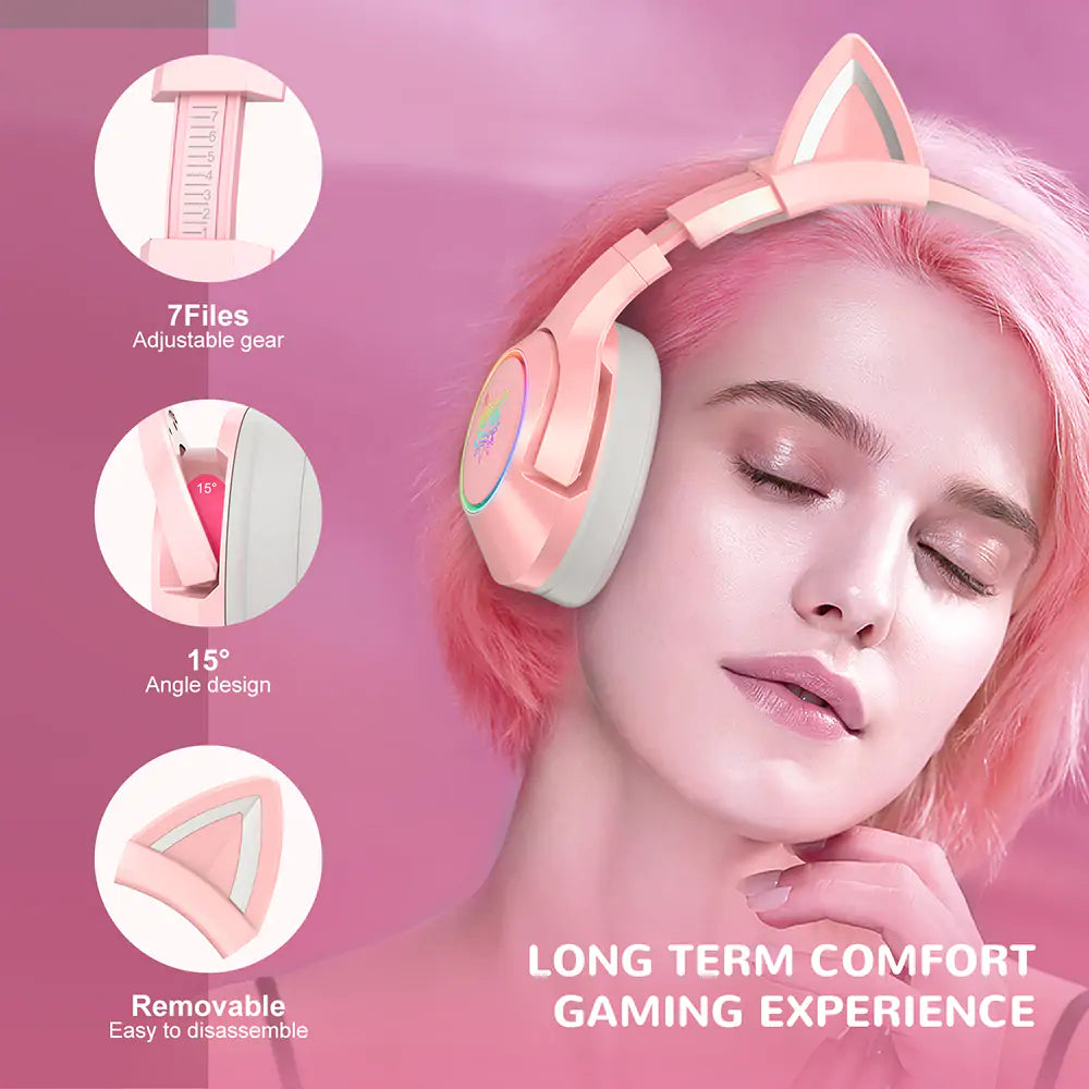 Cute Cat Ear Headphone with Mic  My Store   