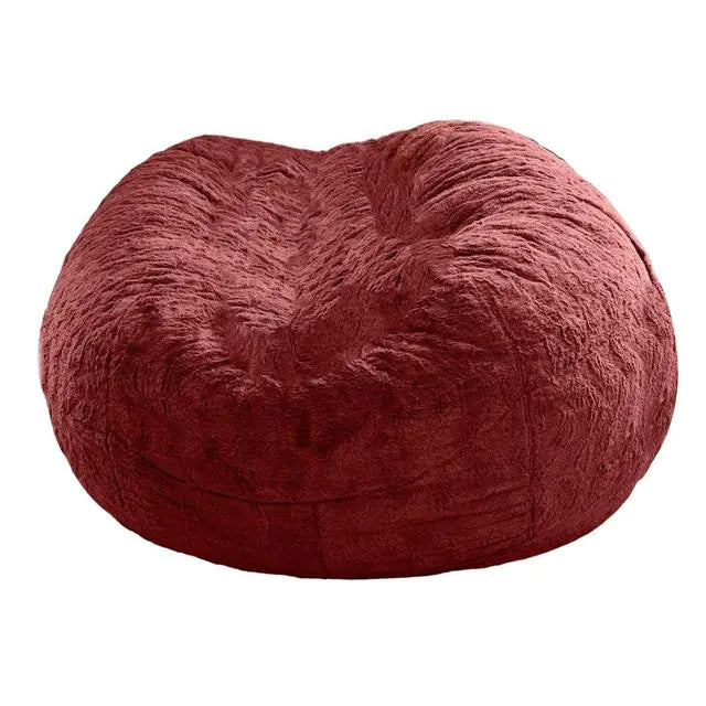 Giant Fluffy Fur Bean Bag  My Store Wine Red 150x75cm 