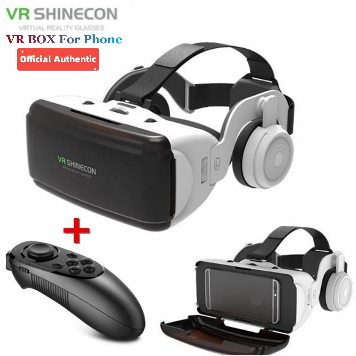 Original Virtual Reality VR Glasses Box 3D Stereo Google Cardboard VR Headset Helmet for IOS Android Smartphone,Wireless Rocker  My Store   