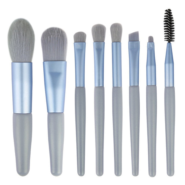 8Pcs Makeup Brushes Set  My Store Blue 8pcs Brushes 
