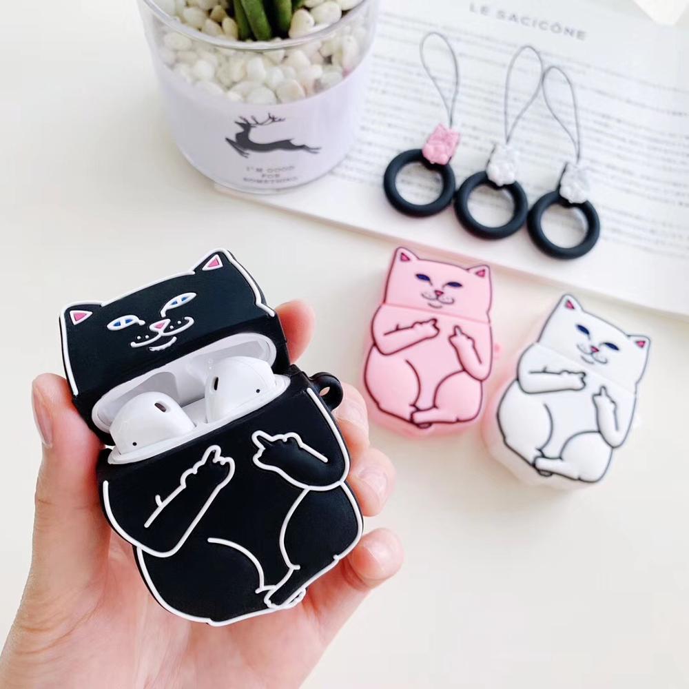 Cartoon Cat AirPods Case  My Store   