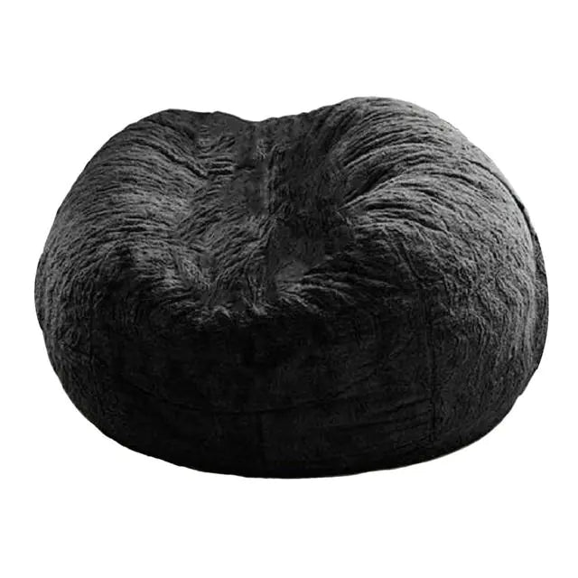 Giant Fluffy Fur Bean Bag  My Store Black 150x75cm 